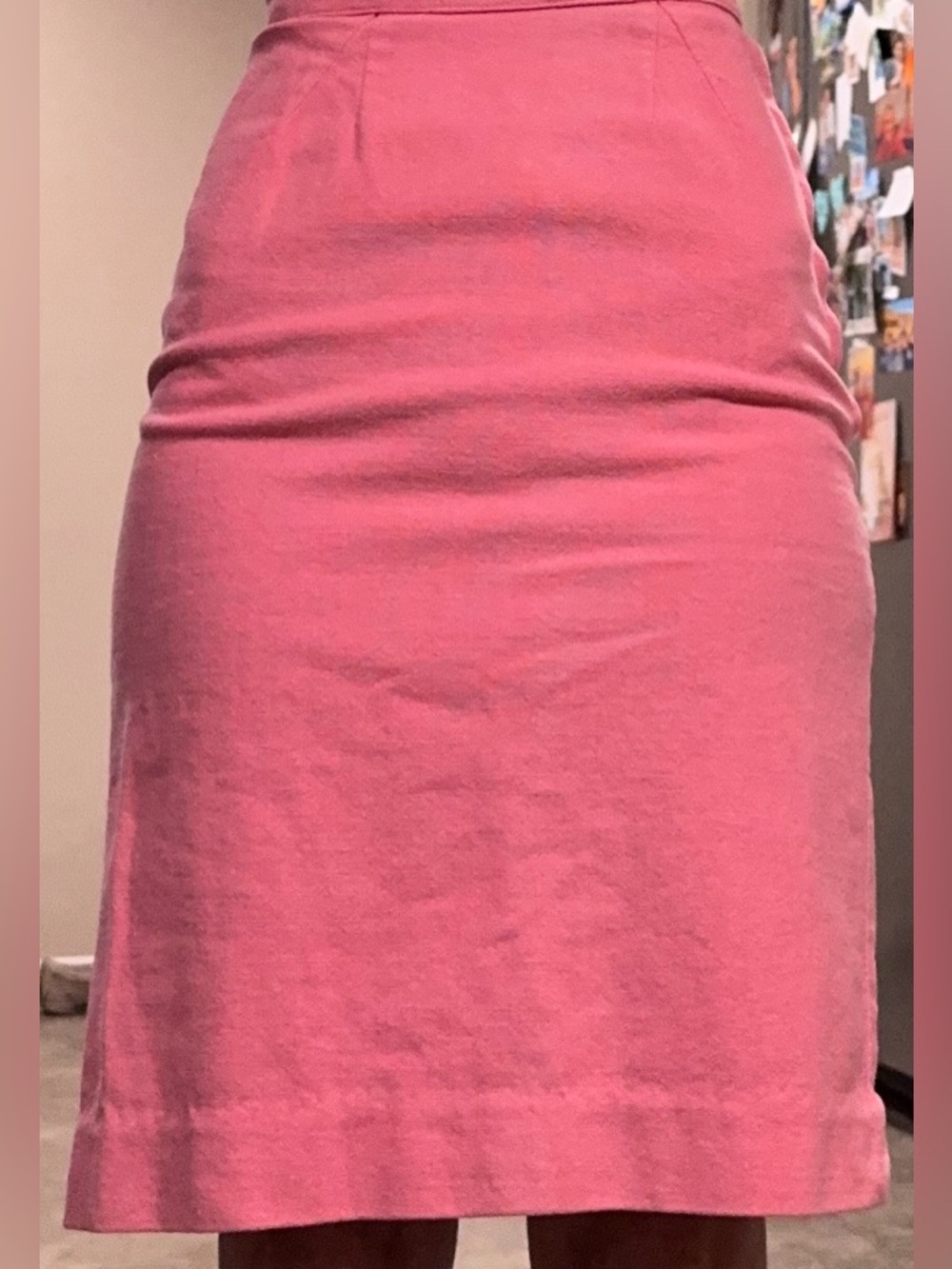 Vintage Denim Pink Pencil Skirt Midi Skirt 0
